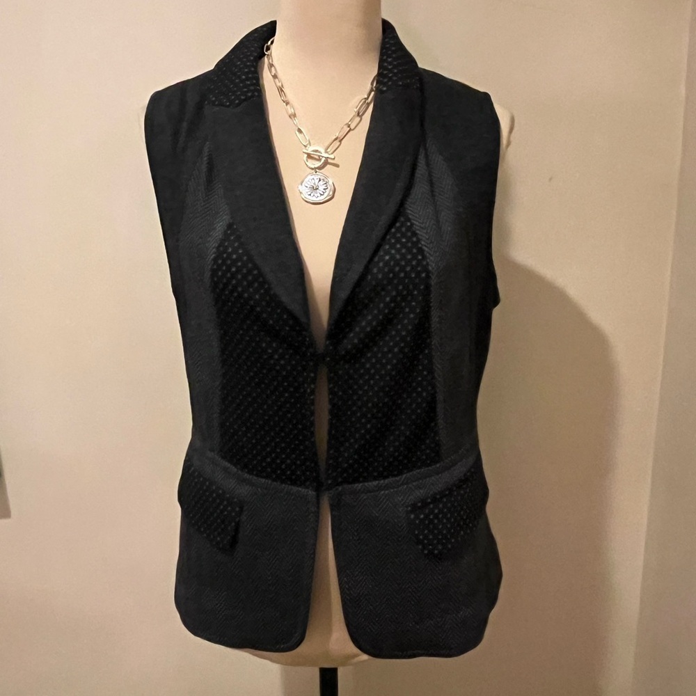 Coldwater Creek Black Textured Vest